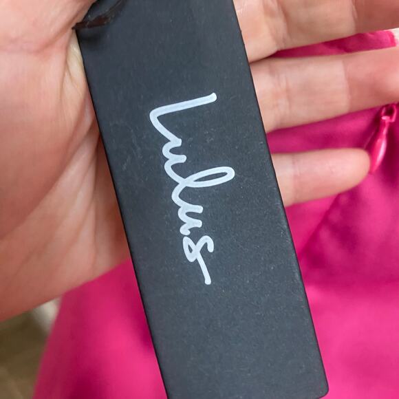 Lulus Glamorous Times Hot Pink Strapless Bodycon Mini Dress Size L NWT - Picture 7 of 10